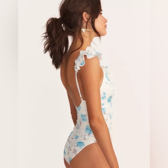LoveShackFancy 🩵 Floral Ruffle One Piece Swimsuit - Picture 12 of 16